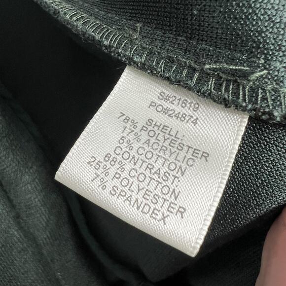 Skies Are Blue Blazer Womens Medium Dark Green Open Front Striped Cuff Jacket - Picture 4 of 12